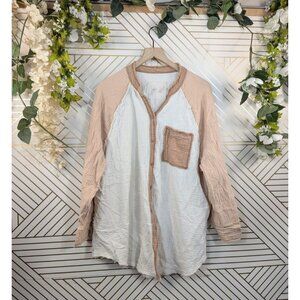 Aerie Women's Pool To Party Cover Up Button Shirt Blouse Top Beach Swim XL